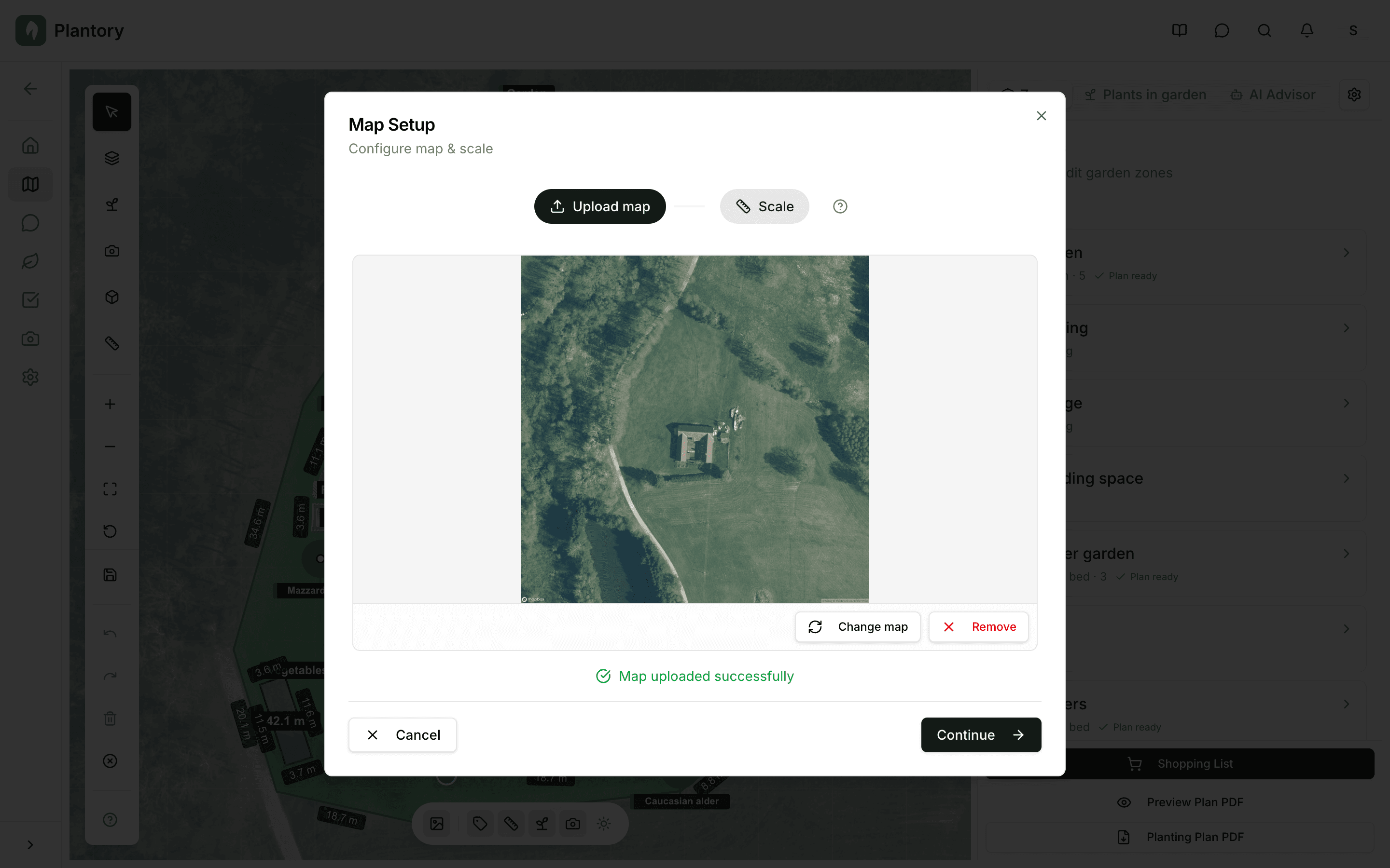 Setup modal with configuration steps