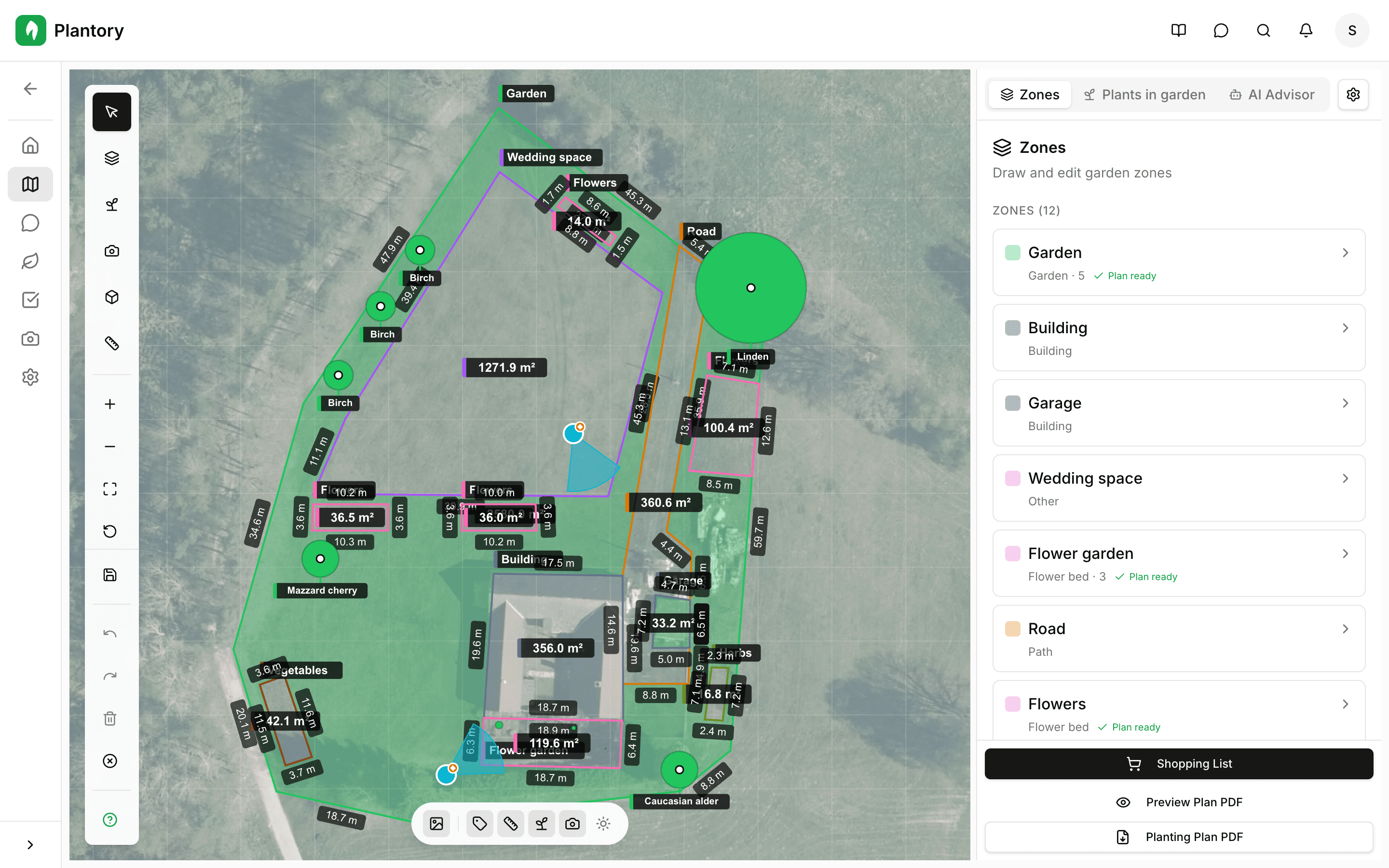 Zone type selection dropdown